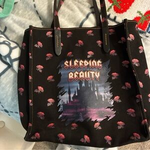 Coach Black and Pink Sleeping Beauty Tote